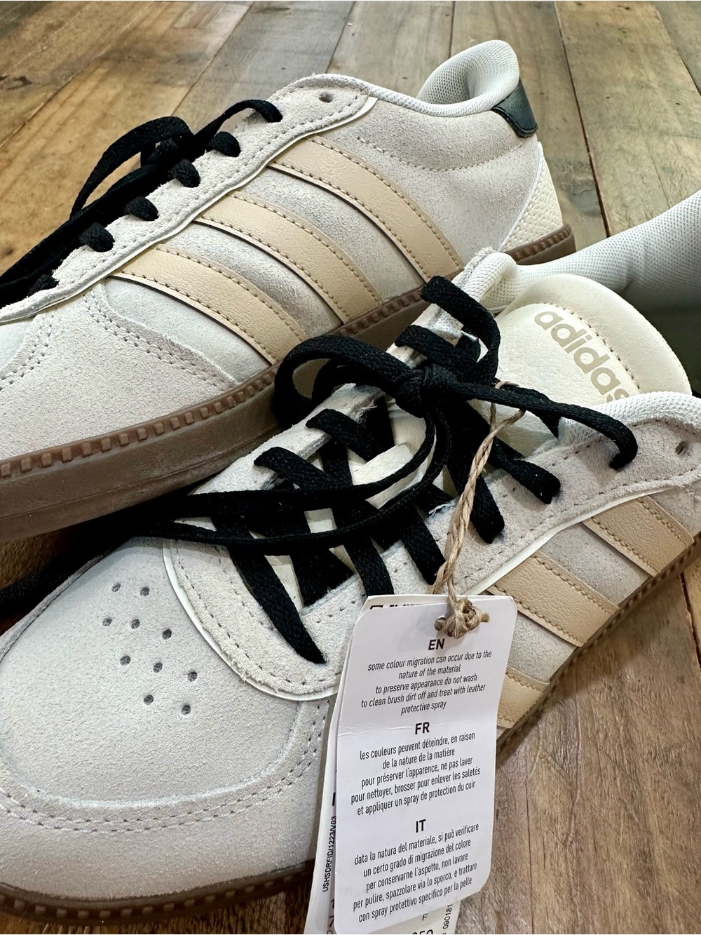 New Adidas Women's Cream and Black Sneakers
